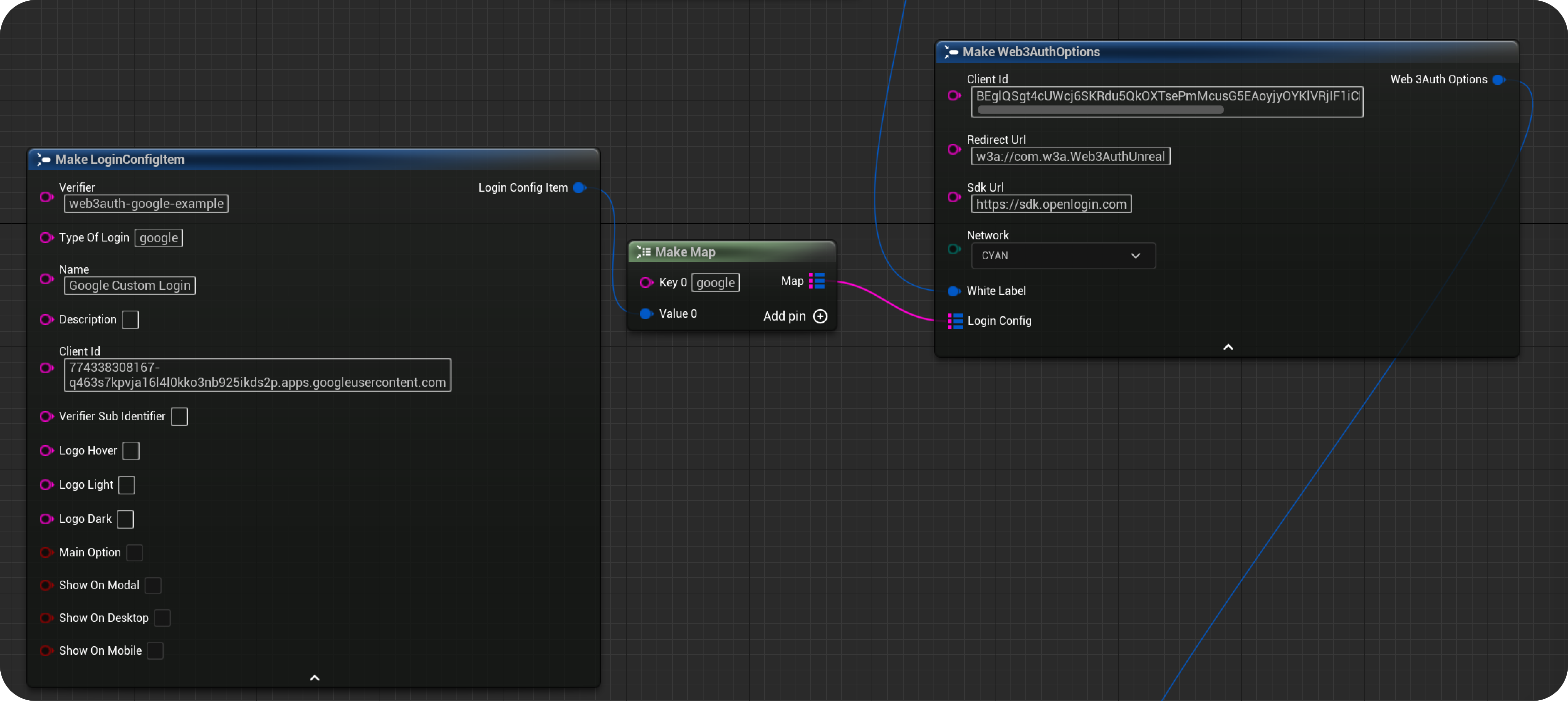 Unreal Blueprint Google Custom Login